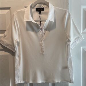 NWT Truth White 1/2 Button Down Women's Shirt-Size Medium